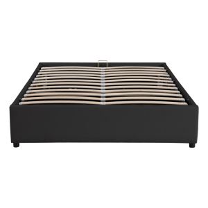 Bedroom Circe black eco-leather with mattress box 150x200cm