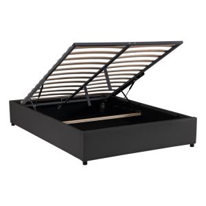 Bedroom Circe black eco-leather with mattress box 150x200cm