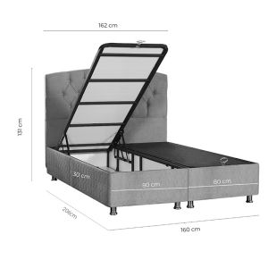 Lanse bedroom with anthracite chest for mattress 160x200cm