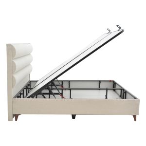 Luxe bedroom with chest of drawers, cream color, for mattress 160x200cm