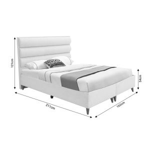 Luxe bedroom with chest of drawers, cream color, for mattress 160x200cm