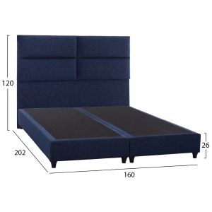 Bedroom Milo with blue fabric Hm616,08 160x200