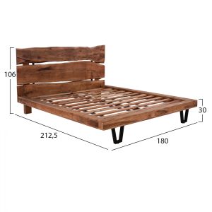 Bedroom Nicole solid acacia wood 160x200cm Hm8218,11