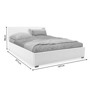 Bedroom Norse Pu with chest of drawers gray mat for mattress 160x200cm