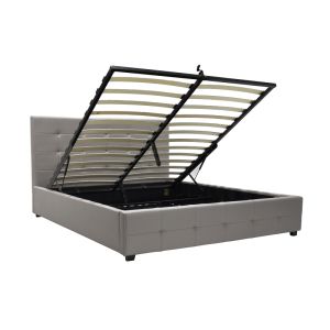 Roi Pu bedroom with chest of drawers, gray color, mattress mat 160x200cm