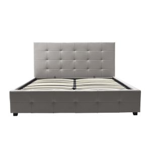 Roi Pu bedroom with chest of drawers, gray color, mattress mat 160x200cm