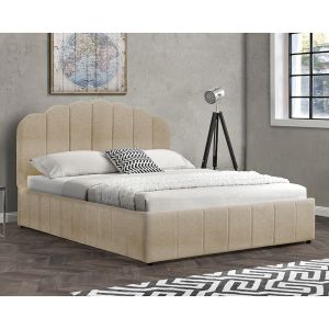 Bedroom Tatiana beige textile fabric with drawers 160x200cm