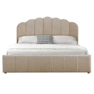 Bedroom Tatiana beige textile fabric with drawers 160x200cm