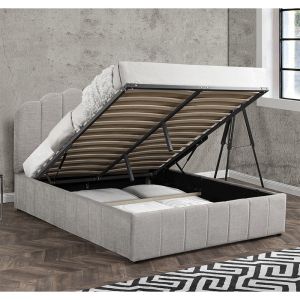 Bedroom Tatiana textile gray color with drawers 160x200cm