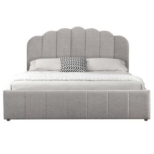 Bedroom Tatiana textile gray color with drawers 160x200cm