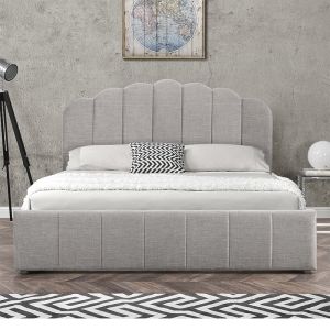 Bedroom Tatiana textile gray color with drawers 160x200cm
