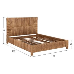 Thaw Hm672 bedroom with teak frame - banana leaf weave 180x200cm