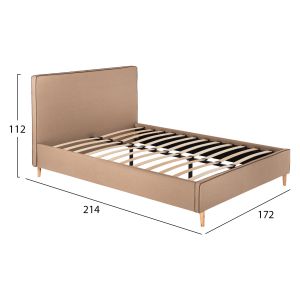 Bedroom double bed with beige fabric Indra Fb9662,02 for mattress 160x200cm