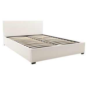 Bedroom with chest of drawers Norse white leather matte 160x200cm