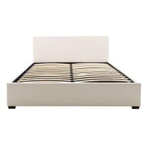 Bedroom with chest of drawers Norse white leather matte 160x200cm