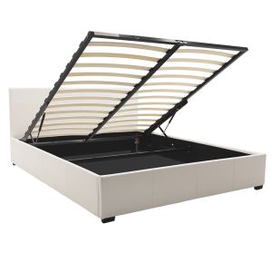 Bedroom with chest of drawers Norse white leather matte 160x200cm