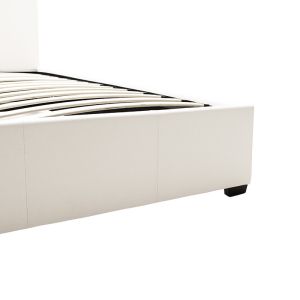 Bedroom with chest of drawers Norse white leather matte 160x200cm