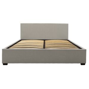 Bedroom with chest of drawers Norse damask gray textile 160x200cm