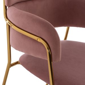 Medium high bar stool Kelso plush ash rose Hm8735,02 54x58x95cm