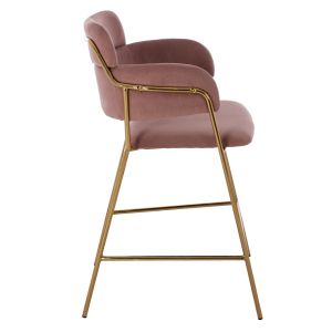 Medium high bar stool Kelso plush ash rose Hm8735,02 54x58x95cm