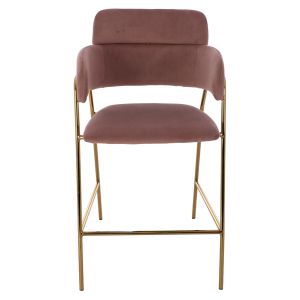 Medium high bar stool Kelso plush ash rose Hm8735,02 54x58x95cm