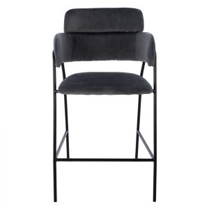 Medium high bar stool Kelso gray plush Hm8735,01 54x58x95cm