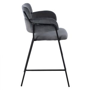 Medium high bar stool Kelso gray plush Hm8735,01 54x58x95cm