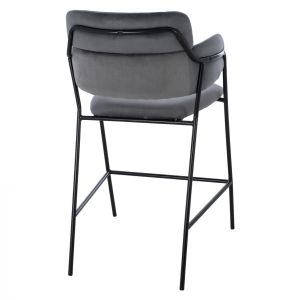 Medium high bar stool Kelso gray plush Hm8735,01 54x58x95cm