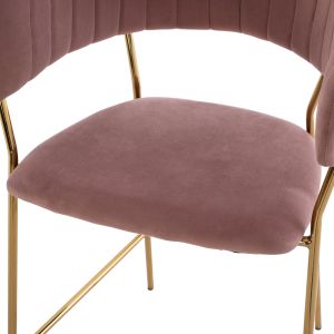 Medium high bar stool Theodore plush ash rose Hm8734,02 60x55x100cm
