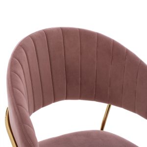 Medium high bar stool Theodore plush ash rose Hm8734,02 60x55x100cm