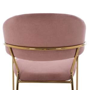 Medium high bar stool Theodore plush ash rose Hm8734,02 60x55x100cm