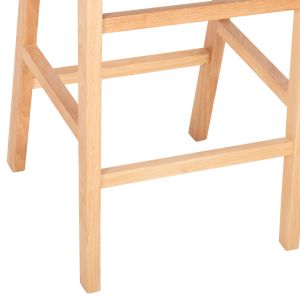 Medium height bar stool mango wood, brown leather Felipe Medium Height Hm9329,01 45x47x94hcm