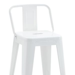 Medium-high bar stool with backrest Utopia metal in white shade 42x42x86cm