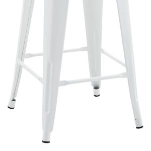 Medium-high bar stool with backrest Utopia metal in white shade 42x42x86cm