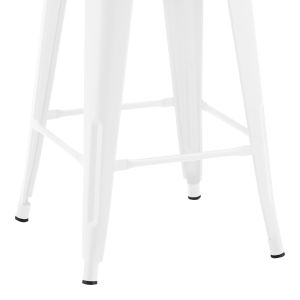 Medium-high bar stool with backrest, Utopia, metal, in matt white, 42x42x86 cm