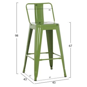 Medium-high metal bar stool Melita Relix green Hm8574,13