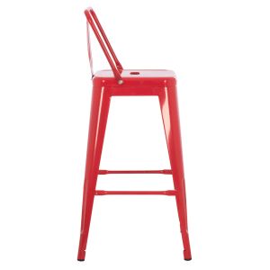 Medium-high metal bar stool Melita Relix red Hm8574.04