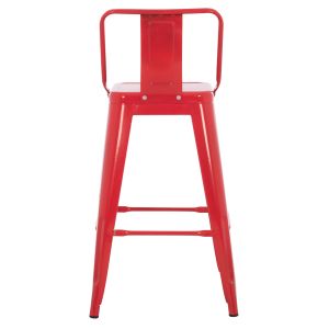 Medium-high metal bar stool Melita Relix red Hm8574.04