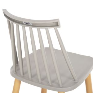 Medium-high bar stool Vanessa gray polypropylene wooden legs Hm9300,10 45x48x96hcm