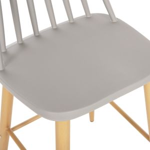 Medium-high bar stool Vanessa gray polypropylene wooden legs Hm9300,10 45x48x96hcm