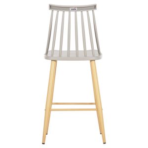 Medium-high bar stool Vanessa gray polypropylene wooden legs Hm9300,10 45x48x96hcm