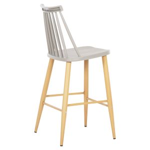 Medium-high bar stool Vanessa gray polypropylene wooden legs Hm9300,10 45x48x96hcm