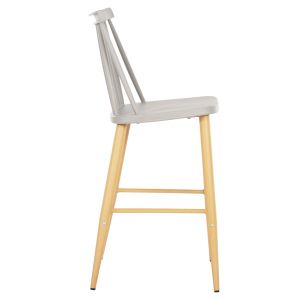 Medium-high bar stool Vanessa gray polypropylene wooden legs Hm9300,10 45x48x96hcm