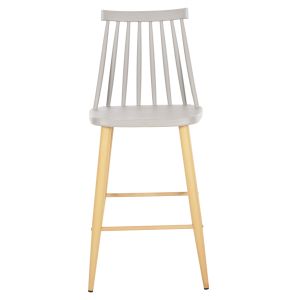 Medium-high bar stool Vanessa gray polypropylene wooden legs Hm9300,10 45x48x96hcm
