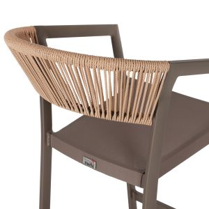 Medium-high bar stool aluminum color Champagne-textile-pe rattan 56x58x105hcm Hm5892.23