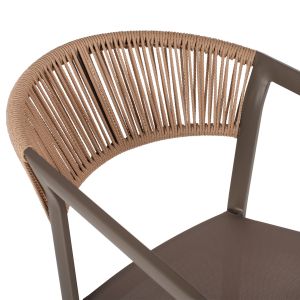 Medium-high bar stool aluminum color Champagne-textile-pe rattan 56x58x105hcm Hm5892.23