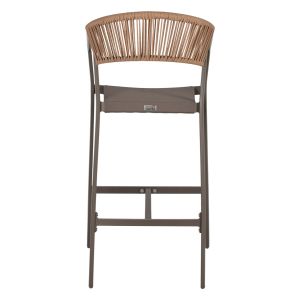 Medium-high bar stool aluminum color Champagne-textile-pe rattan 56x58x105hcm Hm5892.23