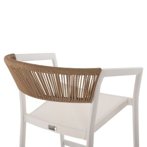 Medium-high bar stool Aluminum-pe rattan-textile 57x57x99.5hcm Hm5892.32