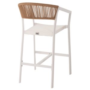 Medium-high bar stool Aluminum-pe rattan-textile 57x57x99.5hcm Hm5892.32