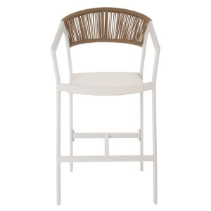 Medium-high bar stool Aluminum-pe rattan-textile 57x57x99.5hcm Hm5892.32